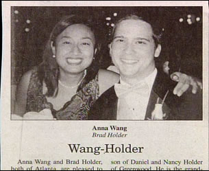 Wang-Holder wedding announcement