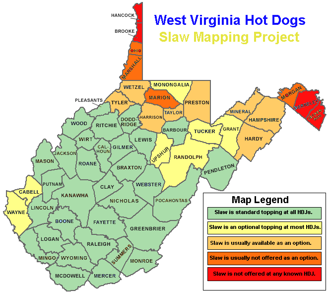 West Virgina Slaw Map
